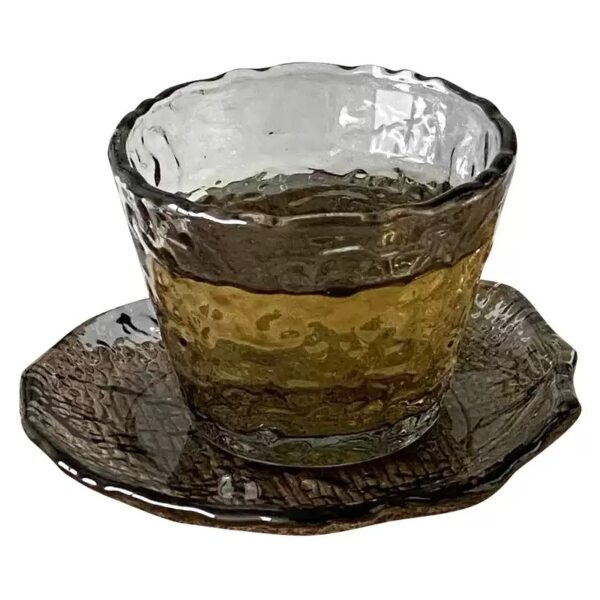 Glass Cup and Saucer Set