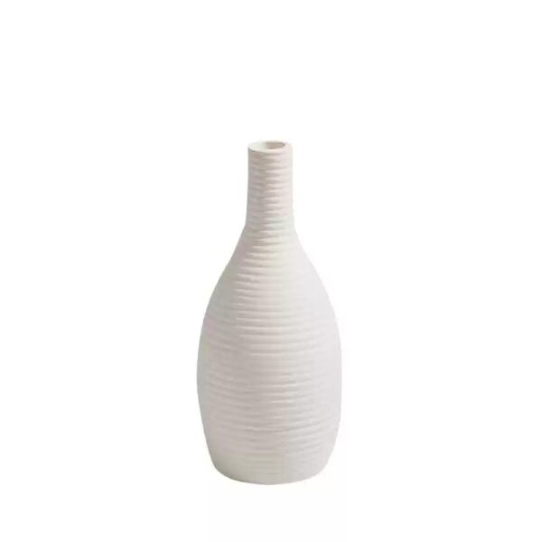 Set of 3 Minimalist White Ceramic Vases