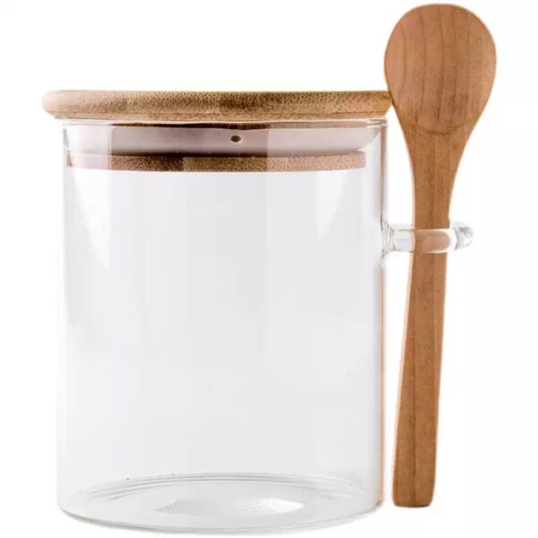 Round Glass Sealing Jar with Spoon