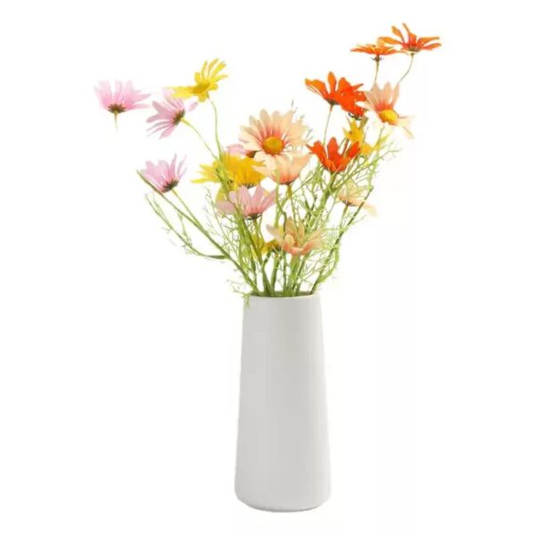 Large Mouth White Minimalist Ceramic Vase