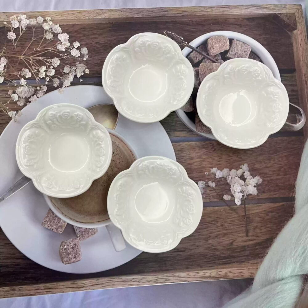 Creative Embossed Ceramic Condiment Dish - 图片 2