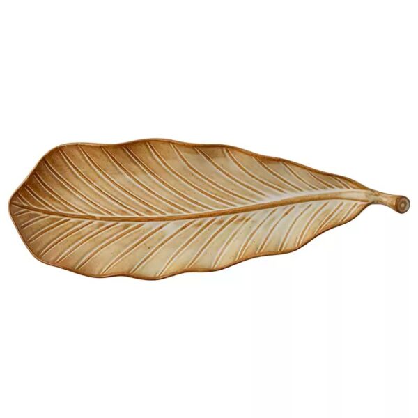 Vintage Leaf-Shaped Ceramic Plate