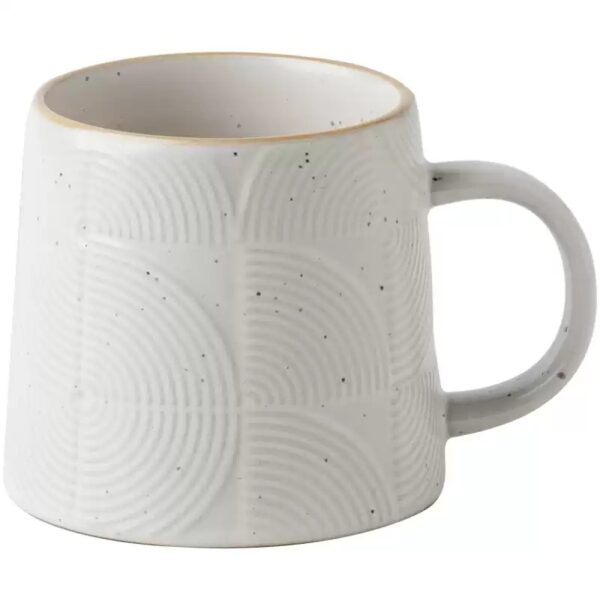 Matte Sesame Glaze Embossed Ceramic Mug